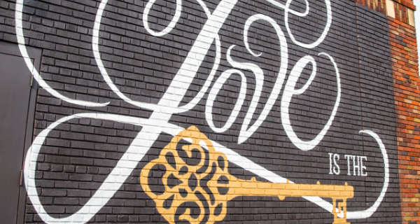 Love is the key mural in downtown Eau Claire 