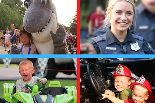 A collage of photos from National Night Out 