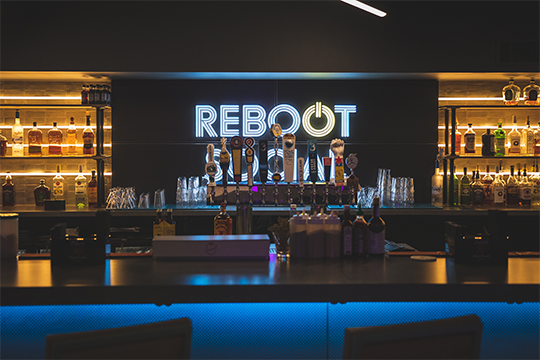 The bar at Reboot Social 
